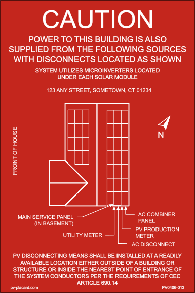 Property Placard White on Red 4x6 inches